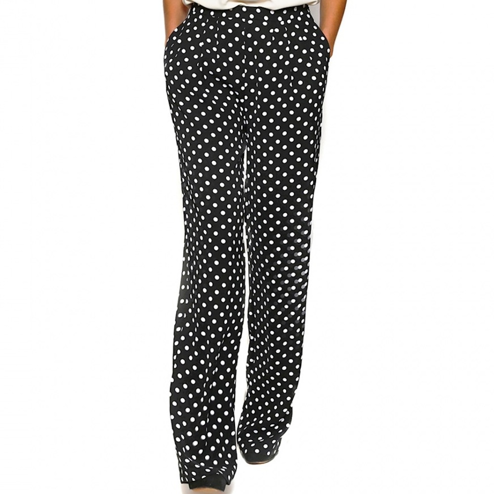 NEVER WORN MICHAEL Michael Kors Women’s B&W Polka Dot Flowy Pants